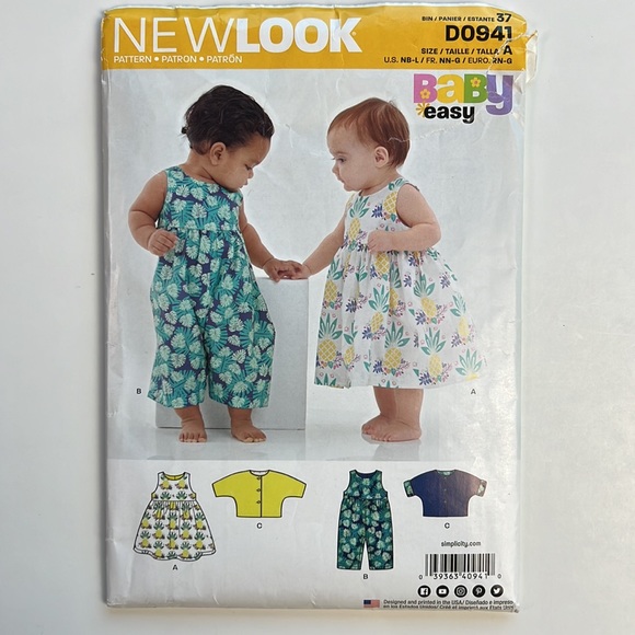 Lot of 3 Baby Sewing Patterns New Look R10542 - New Look D0941 - Simplicity 8614 - Picture 3 of 15